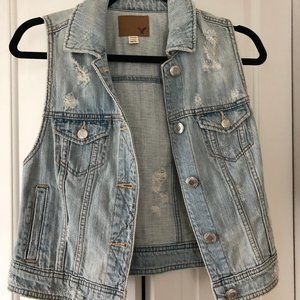 Distressed Jean Vest
